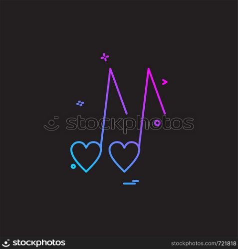 heart love music icon vector design