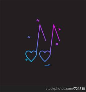 heart love music icon vector design