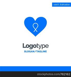 Heart, Love, Romance, Patient Blue Business Logo Template