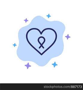 Heart, Love, Romance, Patient Blue Icon on Abstract Cloud Background