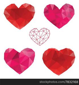 Heart. Love. Set of design elements. Vector illustration.