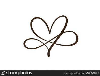 Heart love sign forever. Infinity Romantic symbol cut linked, join, passion and wedding logo. Template for t shirt, card, poster. Design flat element of valentine day. Vector illustration.. Heart love sign forever. Infinity Romantic symbol cut linked, join, passion and wedding logo. Template for t shirt, card, poster. Design flat element of valentine day. Vector illustration
