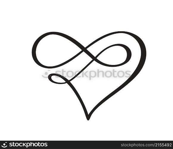 Heart love sign forever logo Vector. Infinity Romantic symbol linked, join, passion and wedding. Template for t shirt, card, poster. Design flat element of valentine day illustration laser cut.. Heart love sign forever logo Vector. Infinity Romantic symbol linked, join, passion and wedding. Template for t shirt, card, poster. Design flat element of valentine day illustration laser cut
