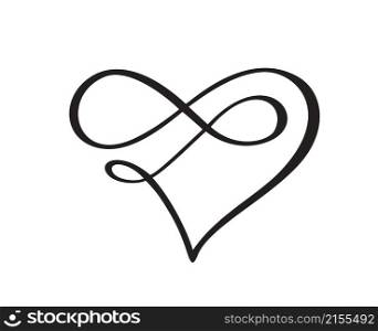 Heart love sign forever logo Vector. Infinity Romantic symbol linked, join, passion and wedding. Template for t shirt, card, poster. Design flat element of valentine day illustration laser cut.. Heart love sign forever logo Vector. Infinity Romantic symbol linked, join, passion and wedding. Template for t shirt, card, poster. Design flat element of valentine day illustration laser cut