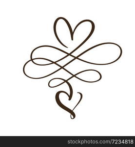 Heart love sign logo. Design flourish element for valentine card. Vector illustration. Infinity Romantic symbol wedding. Template for t shirt, card, poster.. Heart love sign logo. Design flourish element for valentine card. Vector illustration. Infinity Romantic symbol wedding. Template for t shirt, card, poster