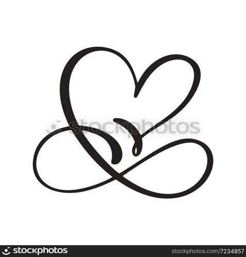 Heart love sign logo. Design flourish element for valentine card. Vector illustration. Infinity Romantic symbol wedding. Template for t shirt, card, poster.. Heart love sign logo. Design flourish element for valentine card. Vector illustration. Infinity Romantic symbol wedding. Template for t shirt, card, poster