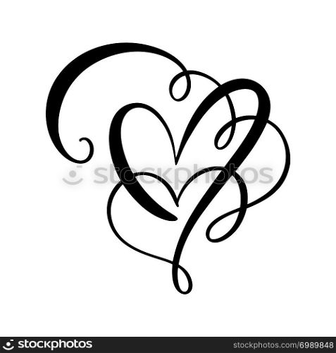 Heart love sign Vector illustration. Romantic symbol linked, join, passion and wedding. Design flat element of valentine day. Template for t-shirt, card, poster.. Heart love sign Vector illustration. Romantic symbol linked, join, passion and wedding. Design flat element of valentine day. Template for t-shirt, card, poster