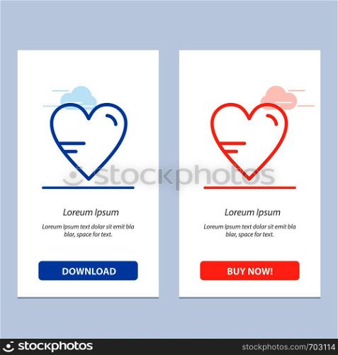 Heart, Love, Study, Education Blue and Red Download and Buy Now web Widget Card Template