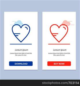 Heart, Love, Study, Education Blue and Red Download and Buy Now web Widget Card Template
