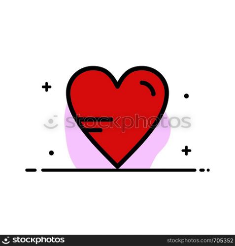 Heart, Love, Study, Education Business Flat Line Filled Icon Vector Banner Template
