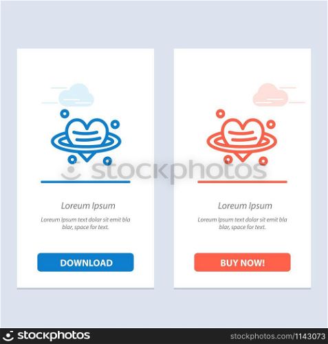 Heart, Love, Valentine, Valentinea??s Day Blue and Red Download and Buy Now web Widget Card Template