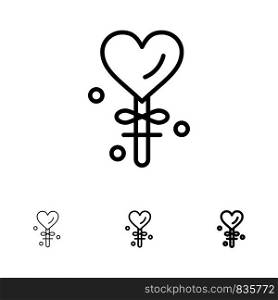 Heart, Love, Valentinea??s Day, Valentine, Bold and thin black line icon set