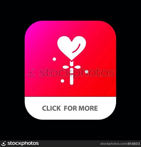 Heart, Love, Valentinea??s Day, Valentine, Mobile App Button. Android and IOS Glyph Version