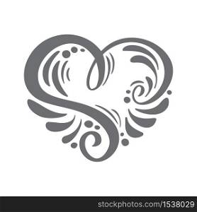 Heart love vector Hand Drawn calligraphic scandinavian floral S logo. Uppercase Hand Lettering Letter S with curl. Wedding Floral Design.. Heart love vector Hand Drawn calligraphic scandinavian floral S logo. Uppercase Hand Lettering Letter S with curl. Wedding Floral Design