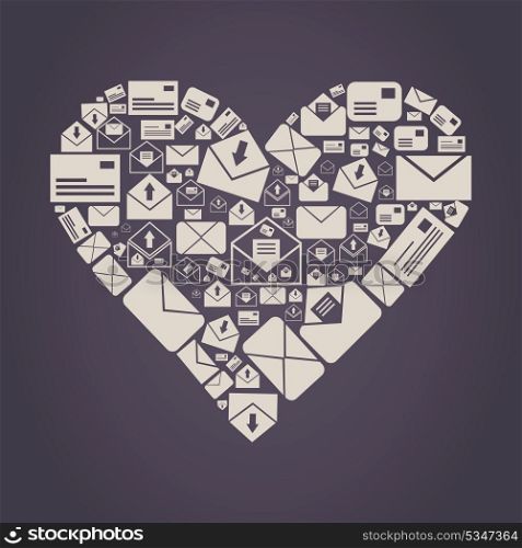Heart made of letters. A vector illustration