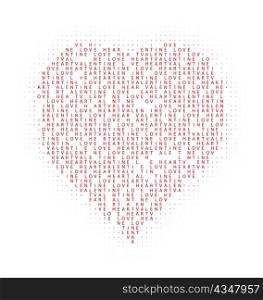 heart made of text