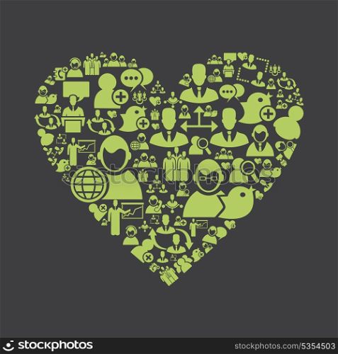 Heart made of the user. A vector illustration