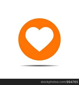 Heart media icon with shadow. Vector eps10