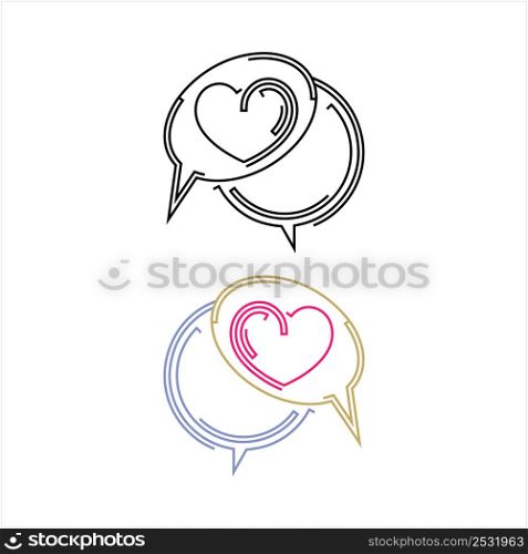 Heart Monoline Style Icon, Love Emotion Sign, Valentine Day Vector Art Illustration