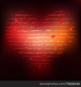 Heart of Handwriting text. Heart of Handwriting text. Abstract background Vector Illustration