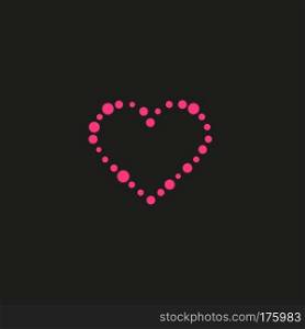 Heart of the lamps on a black background. Valentines day card. Heart with inscription I Love You. Vector illustration EPS 10.. Heart of the lamps on a black background. Valentines day card. Heart with inscription I Love You. Vector illustration