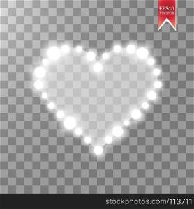 Heart of the lamps on a transparent background. Valentines day card. Heart with inscription I Love You. Vector illustration. Heart of the lamps on a transparent background. Valentines day card. Heart with inscription I Love You. Vector illustration EPS 10.