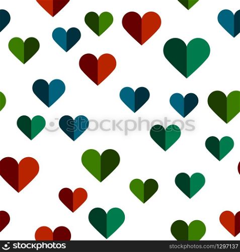 Heart on a white background.For fabric, baby clothes, background, textile, wrapping paper and other decoration. Vector seamless pattern EPS 10