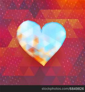 Heart on colorful triangle background. And also includes EPS 10 vector