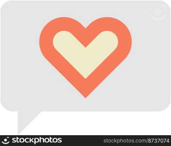 heart on text box illustration in minimal style isolated on background