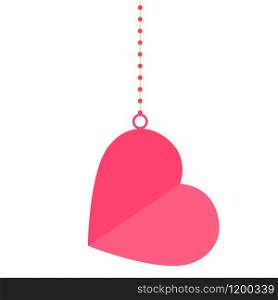 Heart on Valentine s Day on white background vector illustration. Heart on Valentine s Day