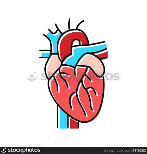 heart organ color icon vector. heart organ sign. isolated symbol illustration. heart organ color icon vector illustration