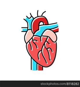 heart organ color icon vector. heart organ sign. isolated symbol illustration. heart organ color icon vector illustration