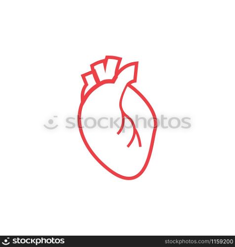 Heart organ icon design template vector isolated illustration. Heart organ icon design template vector isolated