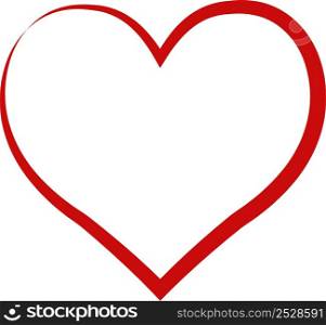 Heart outline red symbol friendship intimacy Valentines, Day love