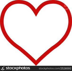 Heart outline red symbol friendship intimacy, Valentines Day love