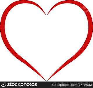 Heart outline red symbol friendship, intimacy Valentines Day love