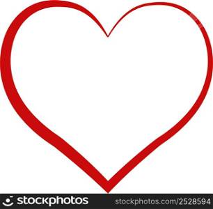 Heart outline red symbol, friendship intimacy Valentines Day love