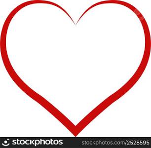Heart outline red, symbol friendship intimacy Valentines Day love