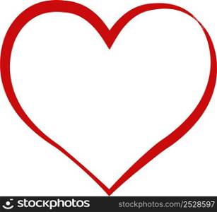 Heart outline, red symbol friendship intimacy Valentines Day, love