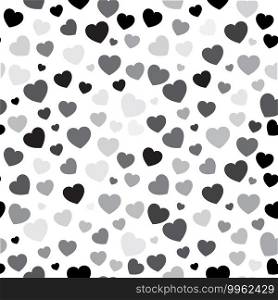 Heart pattern. Love seamless repeating tile for valentine background. Black shape with decorative design great for romance wrapper design.