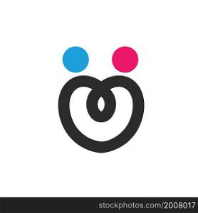 heart people icon vector concept design template