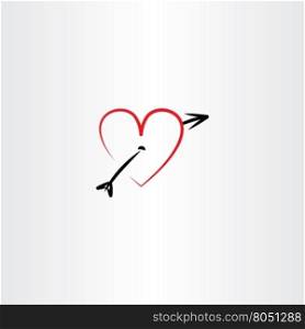heart pierced with arrow vector