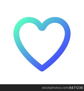 Heart pixel perfect gradient linear ui icon. Like button. Expressing love. Sharing reaction. Line color user interface symbol. Modern style pictogram. Vector isolated outline illustration. Heart pixel perfect gradient linear ui icon