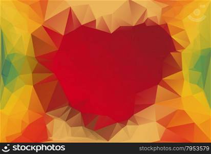 heart polygonal colorful mosaic background