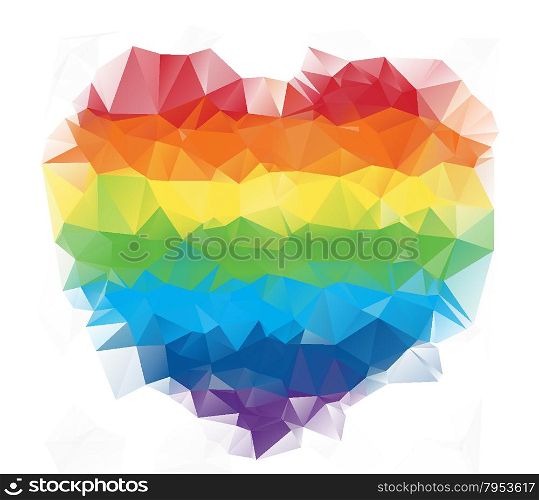 heart polygonal colorful mosaic background
