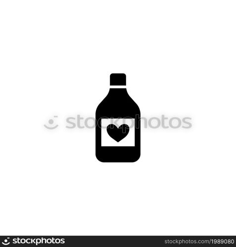 Heart Protection Medicine Bottle, Syrup. Flat Vector Icon illustration. Simple black symbol on white background. Heart Protection Medicine Bottle sign design template for web and mobile UI element. Heart Protection Medicine Bottle, Syrup. Flat Vector Icon illustration. Simple black symbol on white background. Heart Protection Medicine Bottle sign design template for web and mobile UI element.