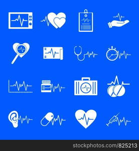 Heart pulse beat icons set. Simple illustration of 25 heart pulse beat vector icons for web. Heart pulse beat icons set, simple style