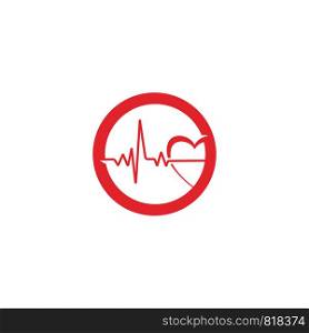 heart pulse Logo Template vector symbol nature