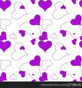 heart purple pattern, vector art illustration