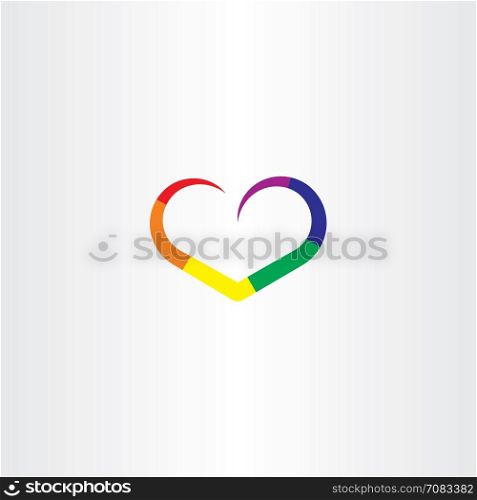 heart rainbow colorful logo vector
